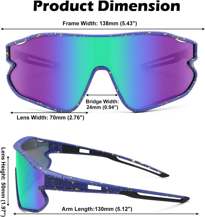 GLARDEFE Kids Baseball Sunglasses - Youth Baseball Sunglasses for Boys Girls - Sports Softball Shades Age 6-14 - Image 5